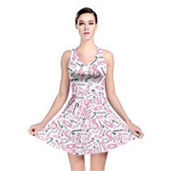 Candy Pink Black-cute Sweat Reversible Skater Dress by Ravend