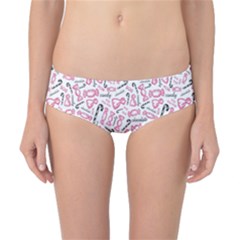 Candy Pink Black-cute Sweat Classic Bikini Bottoms by Ravend