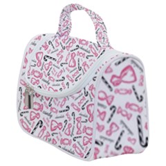 Candy Pink Black-cute Sweat Satchel Handbag by Ravend