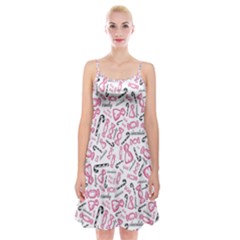 Candy Pink Black-cute Sweat Spaghetti Strap Velvet Dress by Ravend