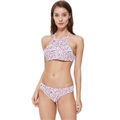 Candy Pink Black-cute Sweat Banded Triangle Bikini Set by Ravend