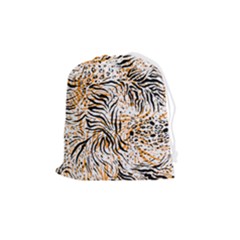 Tiger Pattern Background Drawstring Pouch (medium) by danenraven