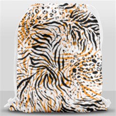 Tiger Pattern Background Drawstring Bag (large) by danenraven