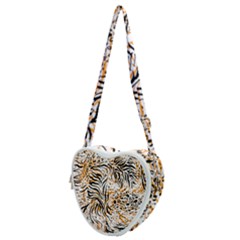 Tiger Pattern Background Heart Shoulder Bag by danenraven