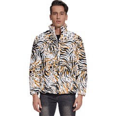 Tiger Pattern Background Men s Puffer Bubble Jacket Coat by danenraven