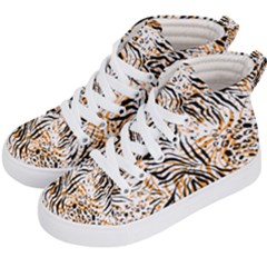 Tiger Pattern Background Kids  Hi-top Skate Sneakers by danenraven