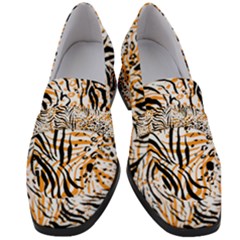 Tiger Pattern Background Women s Chunky Heel Loafers by danenraven