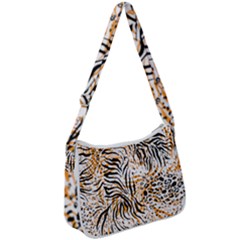 Tiger Pattern Background Zip Up Shoulder Bag by danenraven