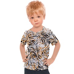 Tiger Pattern Background Kids  Sports Tee