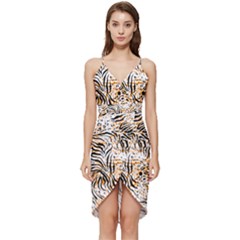 Tiger Pattern Background Wrap Frill Dress by danenraven