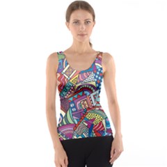 Abstract Art Color Geometry Pattern Tank Top by danenraven