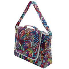 Abstract Art Color Geometry Pattern Box Up Messenger Bag by danenraven