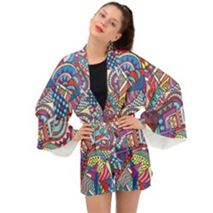 Abstract Art Color Geometry Pattern Long Sleeve Kimono