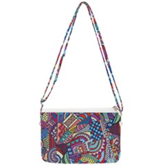 Abstract Art Color Geometry Pattern Double Gusset Crossbody Bag by danenraven