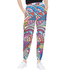 Abstract Art Color Geometry Pattern Tapered Pants by danenraven