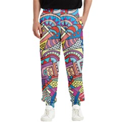 Abstract Art Color Geometry Pattern Men s Elastic Waist Pants by danenraven