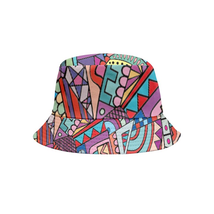 Abstract Art Color Geometry Pattern Inside Out Bucket Hat (Kids)