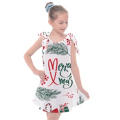 Merry Xmas Seamless Christmas Pattern Kids  Tie Up Tunic Dress by danenraven