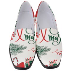 Merry Xmas Seamless Christmas Pattern Women s Classic Loafer Heels by danenraven