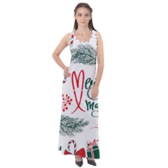 Merry Xmas Seamless Christmas Pattern Sleeveless Velour Maxi Dress by danenraven