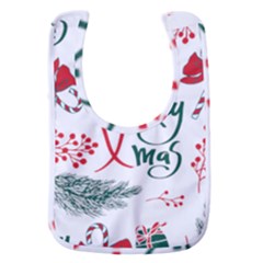 Merry Xmas Seamless Christmas Pattern Baby Bib by danenraven