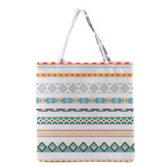 Pattern Colored Line Watercolor Painting Blue Color Splash Grocery Tote Bag by danenraven