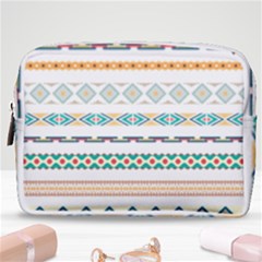 Pattern Colored Line Watercolor Painting Blue Color Splash Make Up Pouch (medium) by danenraven