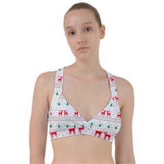 Christmas Illustration Texture Pattern Sweetheart Sports Bra by danenraven