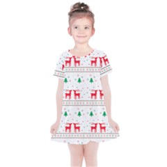 Christmas Illustration Texture Pattern Kids  Simple Cotton Dress by danenraven