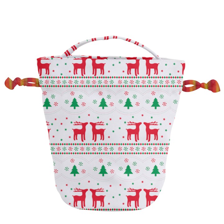 Christmas Illustration Texture Pattern Drawstring Bucket Bag