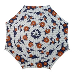 Blue And White Pottery Pattern Golf Umbrellas by danenraven