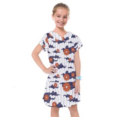 Blue And White Pottery Pattern Kids  Drop Waist Dress by danenraven