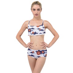 Blue And White Pottery Pattern Layered Top Bikini Set by danenraven