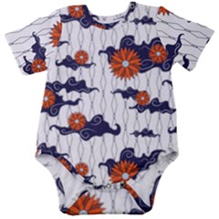 Blue And White Pottery Pattern Baby Short Sleeve Onesie Bodysuit