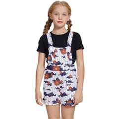 Blue And White Pottery Pattern Kids  Short Overalls by danenraven