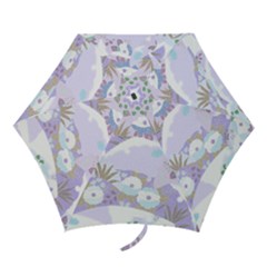 Purple Japanese Pattern Texture Violet Textile Mini Folding Umbrellas by danenraven