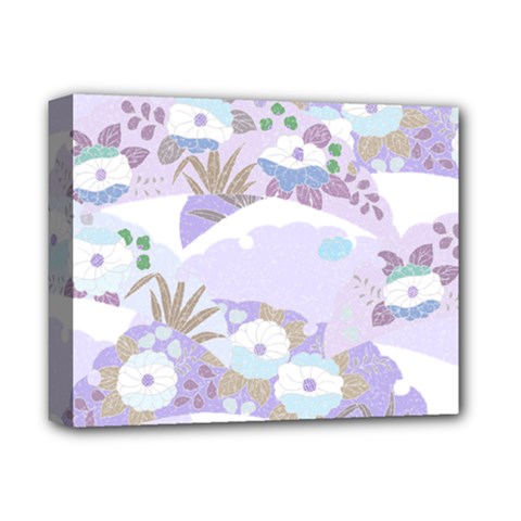 Purple Japanese Pattern Texture Violet Textile Deluxe Canvas 14  X 11  (stretched) by danenraven