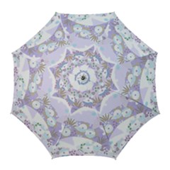 Purple Japanese Pattern Texture Violet Textile Golf Umbrellas by danenraven