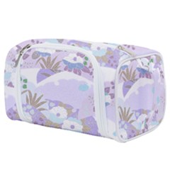 Purple Japanese Pattern Texture Violet Textile Toiletries Pouch by danenraven