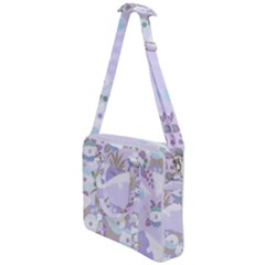 Purple Japanese Pattern Texture Violet Textile Cross Body Office Bag by danenraven