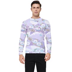 Purple Japanese Pattern Texture Violet Textile Men s Long Sleeve Rash Guard by danenraven