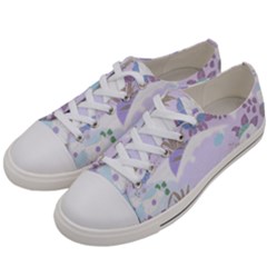 Purple Japanese Pattern Texture Violet Textile Women s Low Top Canvas Sneakers by danenraven