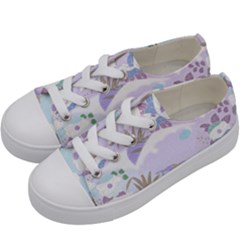 Purple Japanese Pattern Texture Violet Textile Kids  Low Top Canvas Sneakers by danenraven