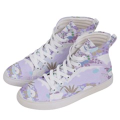 Purple Japanese Pattern Texture Violet Textile Men s Hi-top Skate Sneakers by danenraven