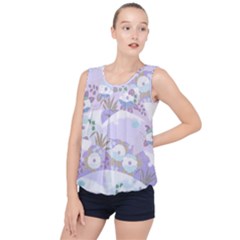 Purple Japanese Pattern Texture Violet Textile Bubble Hem Chiffon Tank Top by danenraven