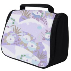 Purple Japanese Pattern Texture Violet Textile Full Print Travel Pouch (big) by danenraven