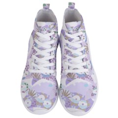 Purple Japanese Pattern Texture Violet Textile Men s Lightweight High Top Sneakers by danenraven