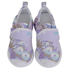 Purple Japanese Pattern Texture Violet Textile Kids  Velcro No Lace Shoes by danenraven