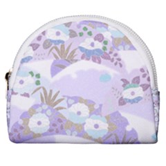 Purple Japanese Pattern Texture Violet Textile Horseshoe Style Canvas Pouch by danenraven