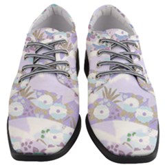 Purple Japanese Pattern Texture Violet Textile Women Heeled Oxford Shoes by danenraven